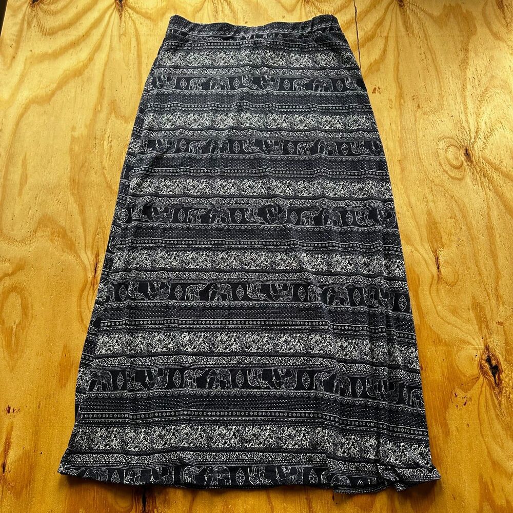 Fig & Blu Elephant Print Maxi Skirt - XL